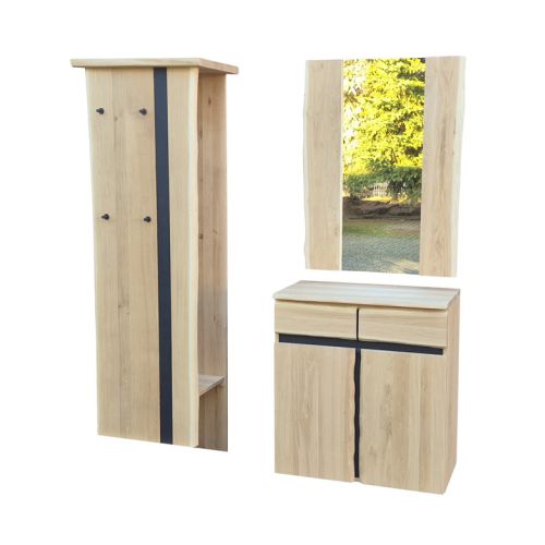 Garderobe Wildeiche Massiv 