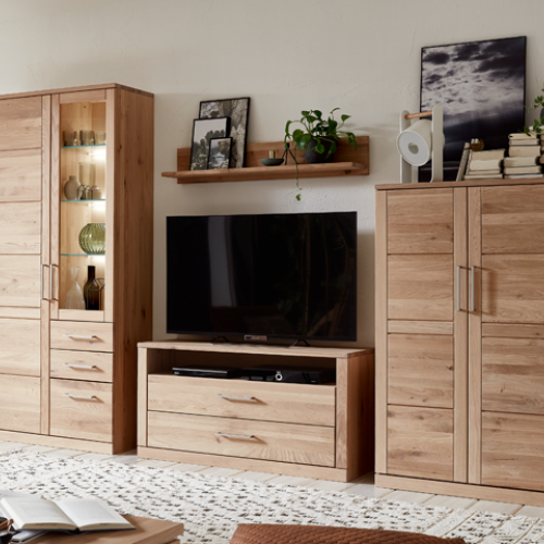 Ambiente Kernbuche Wohnwand Bianco