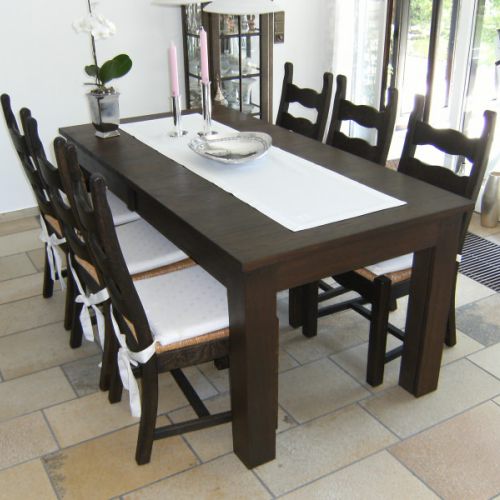 Tisch und Stühle Mooreiche, dunkel versiegelt