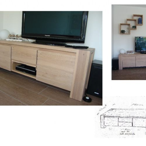 TV Schrank Wildeiche massiv ge&ouml;lt