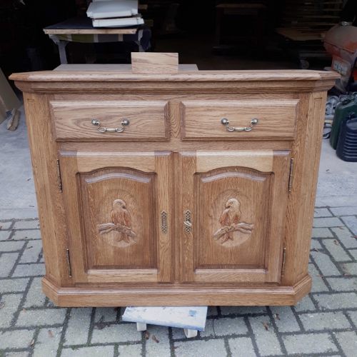 Wohnzimmerschrank Eiche massiv gelaugt und gewachst