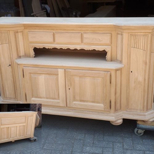 Moderne Eichenm&ouml;bel - Highboard Wildeiche Massiv Natur ge&ouml;lt