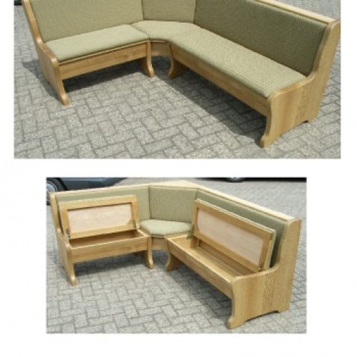 Eckbank als Truhenbank, Sitz und Rücken gepolstert