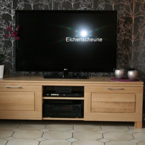 TV Schrank mit Schubladen Eiche ge&ouml;lt
