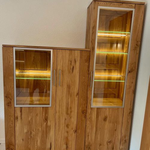 Ast/Wildeiche Massiv Vitrinen