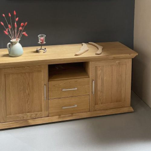 Moderne Eichenm&ouml;bel - TV Schrank Lowboard voll massiv