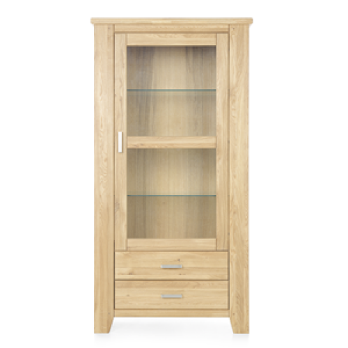 Moderne Eichenm&ouml;bel - Tessin Vitrine Asteiche Massiv ge&ouml;lt