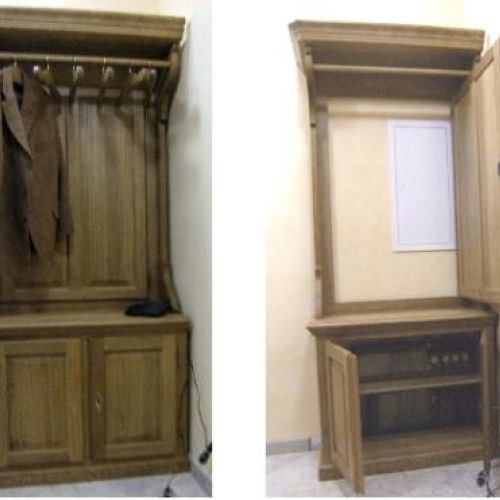 Garderobe als Verkleidung, Eiche, hell