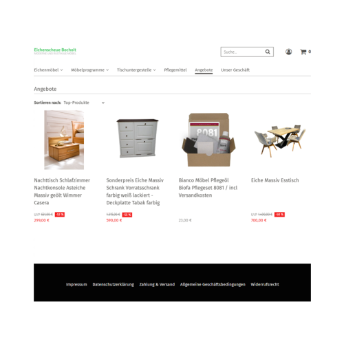 Webshop Angebote - Eichenscheune Bocholt