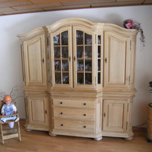 Vitrinenschrank Eiche vollmassiv