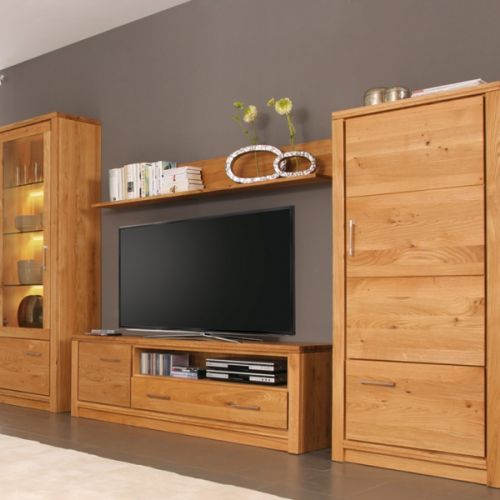 Arumo Wohnwand, Asteiche, Massiv, ge&ouml;lt