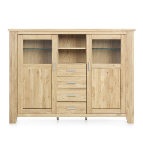 Moderne Eichenm&ouml;bel - Tessin Highboard Asteiche Massiv