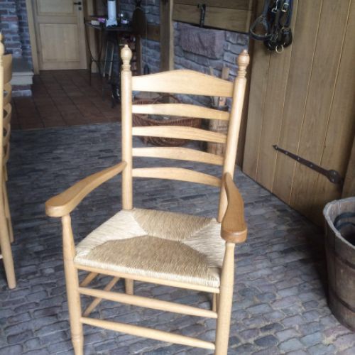 Ammerl&auml;nder Binsenstuhl - Stuhl mit Binsensitz Eiche Massiv