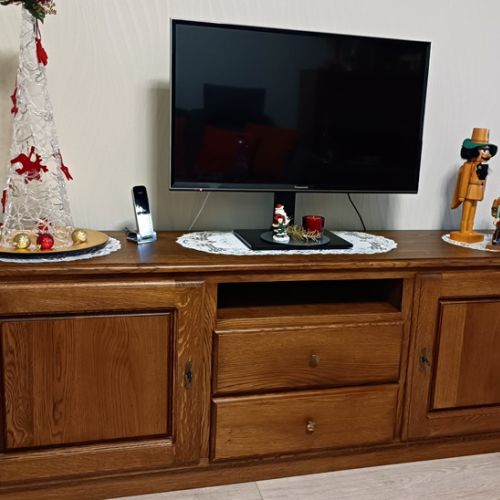 Moderne Eichenmöbel - Highboard Wildeiche Massiv Natur geölt