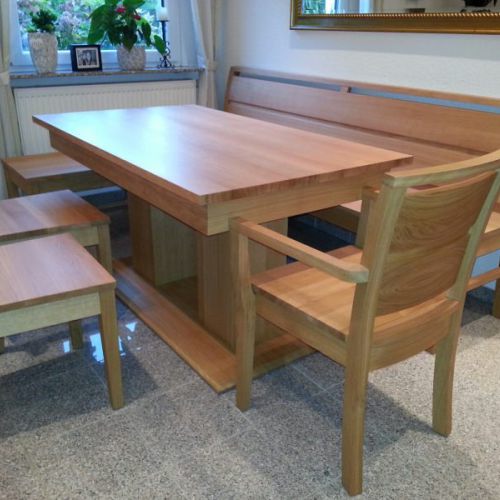 Eckbank Eiche massiv, natur versiegelt