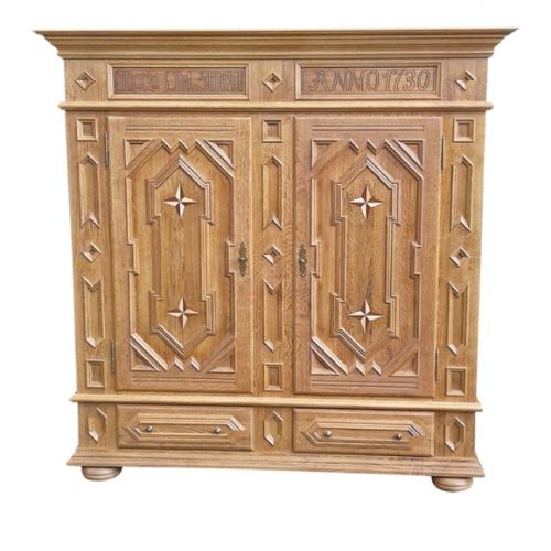 Dielenschrank Eiche Massiv zweitürig zwei Schubladen