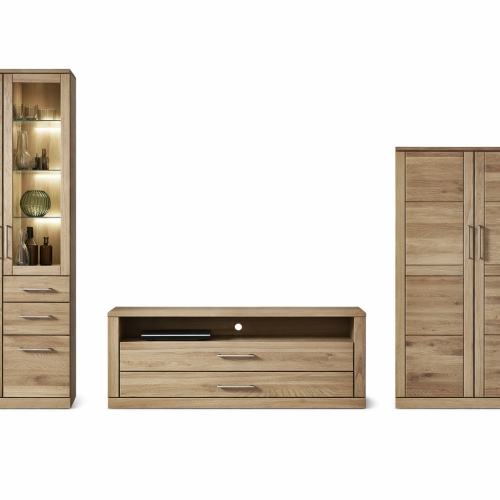 Ambiente Kernbuche Wohnwand Bianco