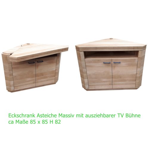 Moderne Eichenm&ouml;bel - Highboard Wildeiche Massiv Natur ge&ouml;lt