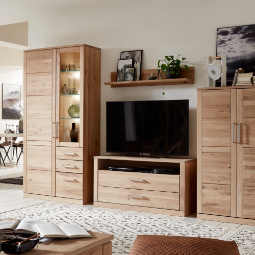 Ambiente Kernbuche Wohnwand Bianco