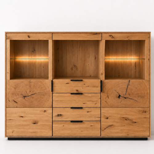Asteiche Wildeiche Highboard