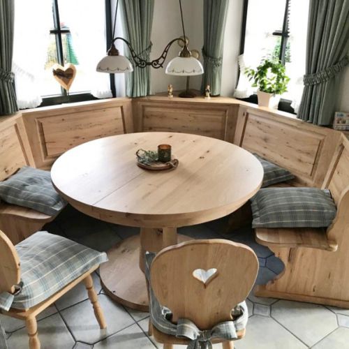 Eckbank Rundform Eiche Massiv